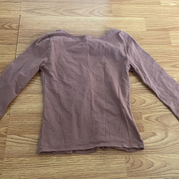 Purple V neck long sleeve crop top in size S - Picture 3 of 3